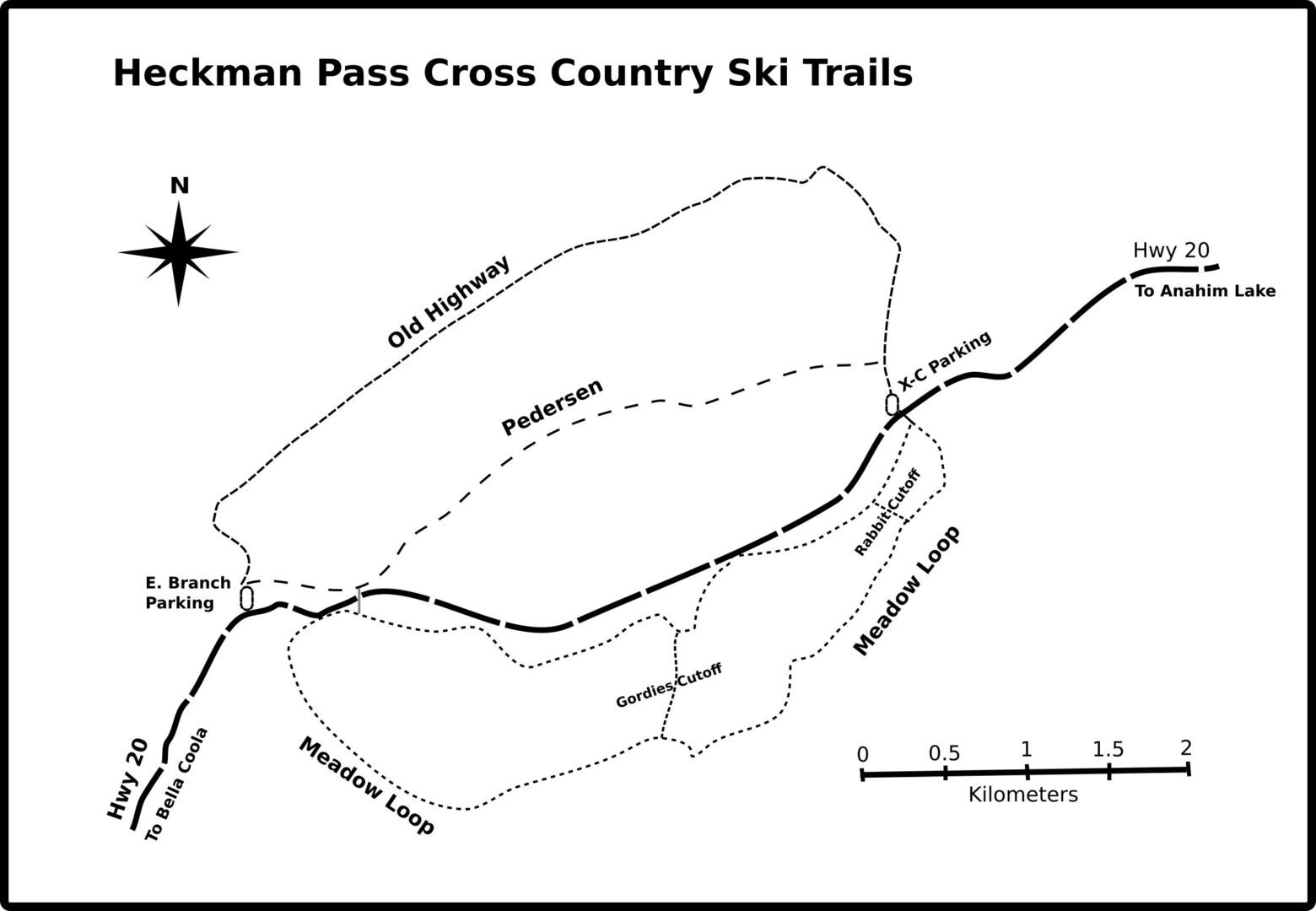 Map of the cross-country ski trails at Tweedsmuir Provincial Park |  Tweedsmuir Ski Club